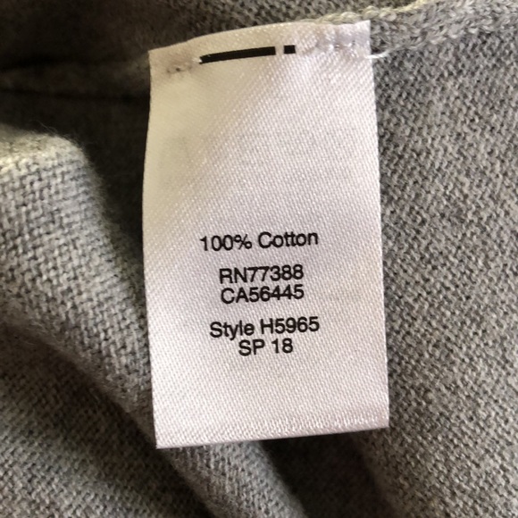 J. Crew Lightweight Gray Sweater 100% Cotton with Tie Sleeves Size L - Picture 7 of 7